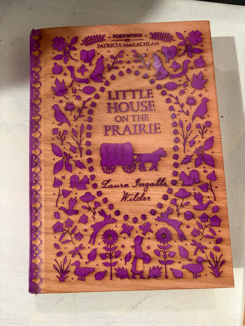 Laura Ingalls Wilder Little House on the Prairie Decorative Wood Cover - Purple